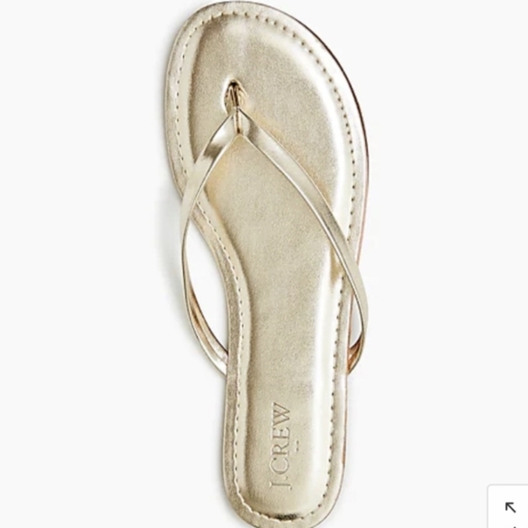 NWOT J.Crew Factory Women's Easy Summer Flip-Flops Size 7 Gold Metallic - Picture 3 of 8